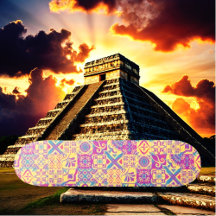 Aztec Spanish Mediterranean Tile Skateboard