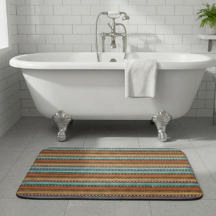 Aztec stripes bath mat