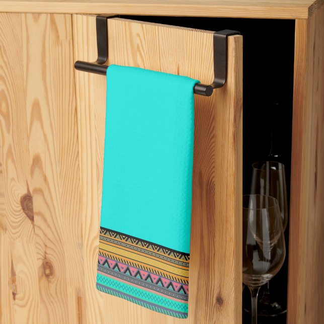 Aztec stripes kitchen towel (Thirds Fold)