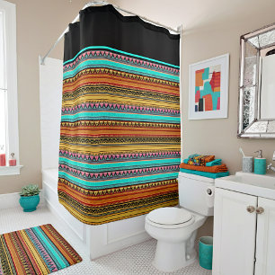 Aztec stripes shower curtain