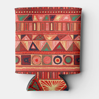 Aztec style, tribal ethnic, geometric pattern. can cooler