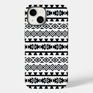Aztec Stylised Big Pattern II Black on White Case-Mate iPhone 14 Case