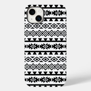 Aztec Stylised Big Pattern II Black on White Case-Mate iPhone 14 Plus Case