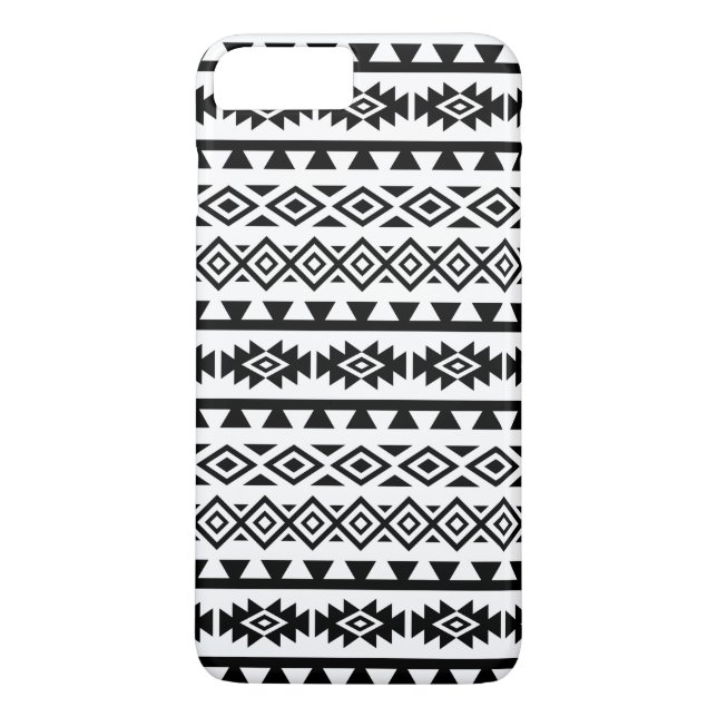 Aztec Stylised Big Pattern II Black on White Case-Mate iPhone Case (Back)