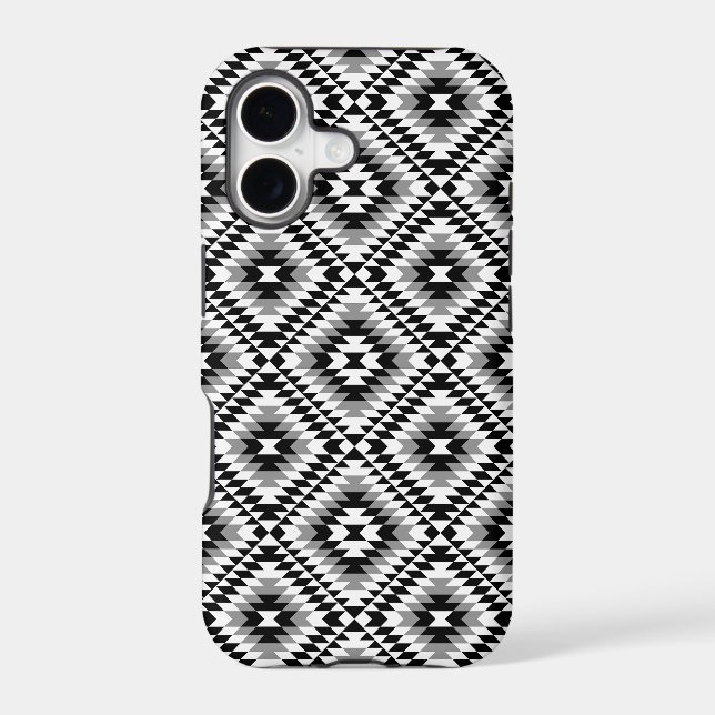 Aztec Stylised BW+Grey Symbol Pattern (Back)