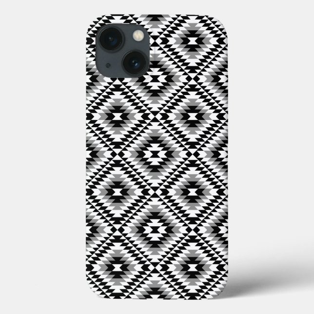 Aztec Stylised BW+Grey Symbol Pattern Case-Mate iPhone Case (Back)
