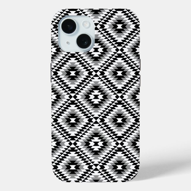 Aztec Stylised BW+Grey Symbol Pattern Case-Mate iPhone Case (Back)
