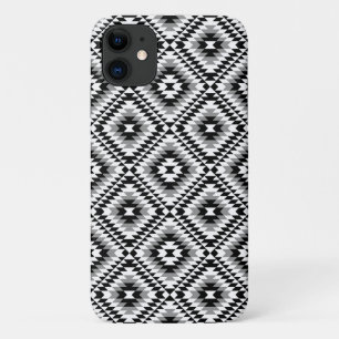 Aztec Stylised BW+Grey Symbol Pattern iPhone 11 Case