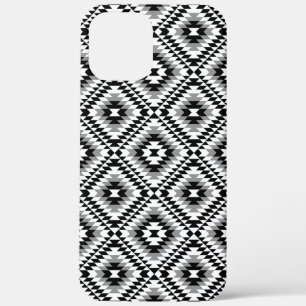 Aztec Stylised BW+Grey Symbol Pattern iPhone 12 Pro Max Case