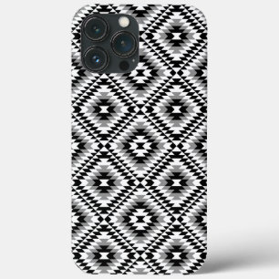 Aztec Stylised BW+Grey Symbol Pattern iPhone 13 Pro Max Case