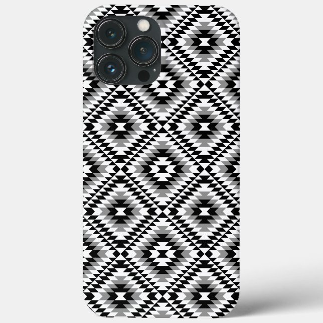 Aztec Stylised BW+Grey Symbol Pattern Case-Mate iPhone Case (Back)