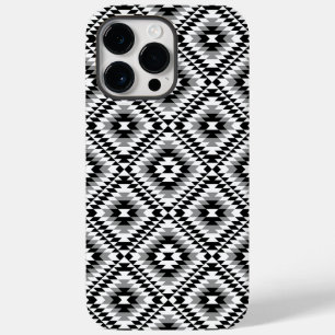 Aztec Stylised BW+Grey Symbol Pattern Case-Mate iPhone 14 Pro Max Case