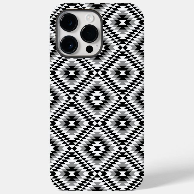 Aztec Stylised BW+Grey Symbol Pattern Case-Mate iPhone Case (Back)
