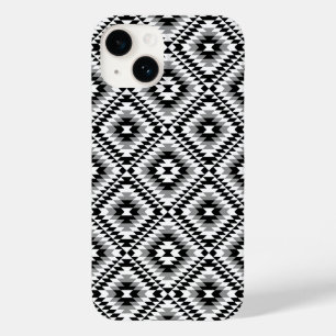 Aztec Stylised BW+Grey Symbol Pattern Case-Mate iPhone 14 Case