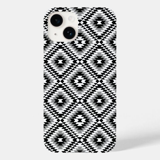 Aztec Stylised BW+Grey Symbol Pattern Case-Mate iPhone Case (Back)