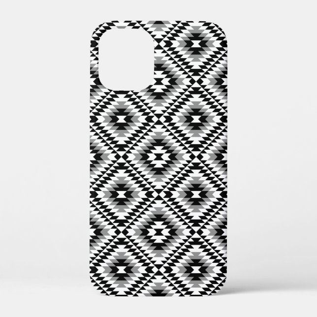 Aztec Stylised BW+Grey Symbol Pattern Case-Mate iPhone Case (Back)