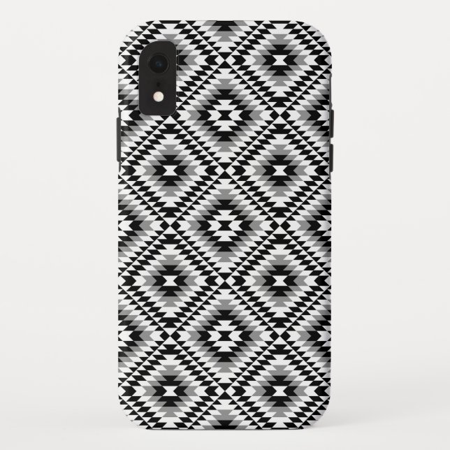 Aztec Stylised BW+Grey Symbol Pattern Case-Mate iPhone Case (Back)