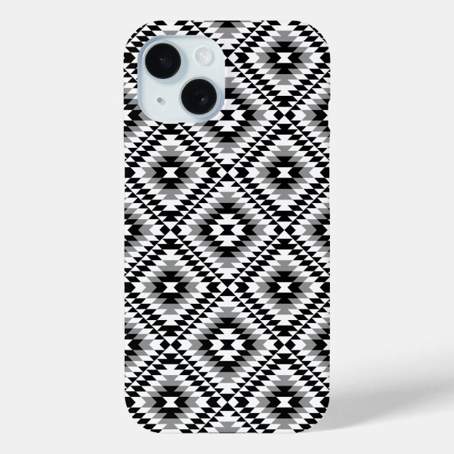 Aztec Stylised BW+Grey Symbol Pattern Case-Mate iPhone Case (Back)