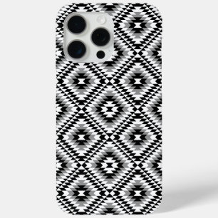 Aztec Stylised BW+Grey Symbol Pattern iPhone 15 Pro Max Case