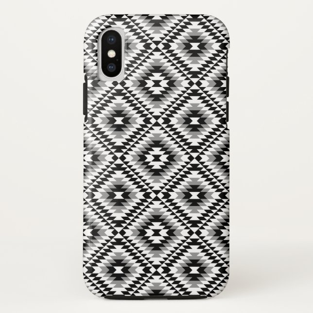 Aztec Stylised BW+Grey Symbol Pattern Case-Mate iPhone Case (Back)