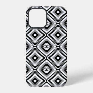 Aztec Stylised BW+Grey Symbol Pattern iPhone 12 Pro Case