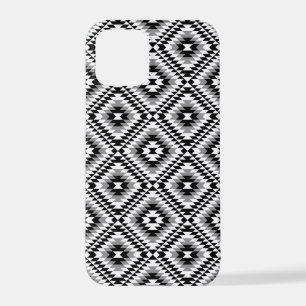 Aztec Stylised BW+Grey Symbol Pattern iPhone 12 Pro Case
