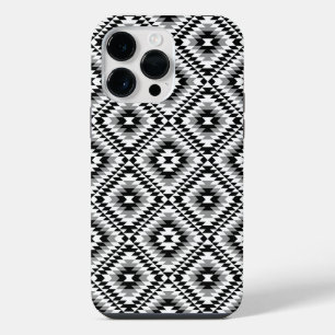 Aztec Stylised BW+Grey Symbol Pattern iPhone 14 Pro Max Case