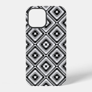 Aztec Stylised BW+Grey Symbol Pattern iPhone 12 Case