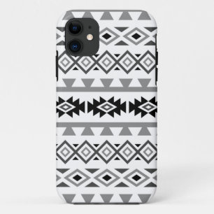 Aztec Stylised Lg Pattern II Monochrome iPhone 11 Case