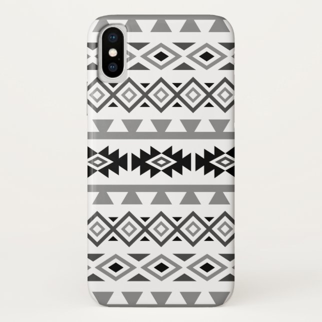 Aztec Stylised Lg Pattern II Monochrome Case-Mate iPhone Case (Back)