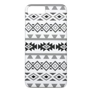Aztec Stylised Lg Pattern II Monochrome iPhone 8 Plus/7 Plus Case