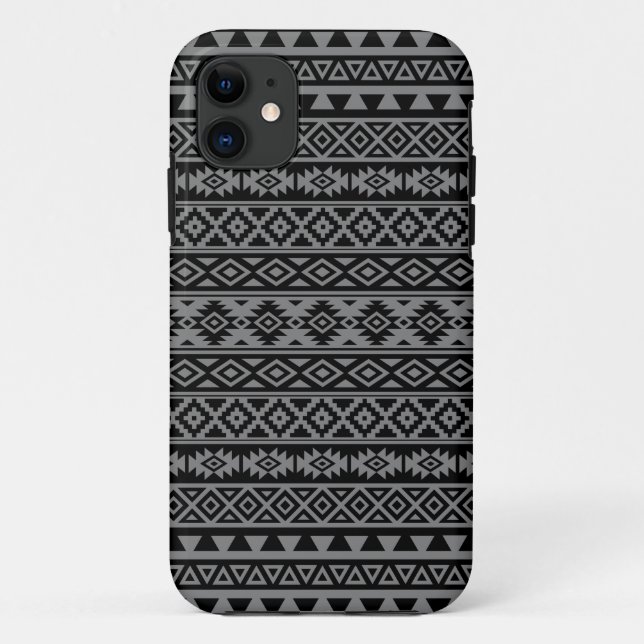 Aztec Stylised Pattern Black & Grey I Case-Mate iPhone Case (Back)