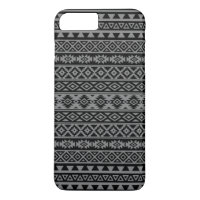 Aztec Stylised Pattern Black & Grey I