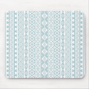 Aztec Stylised (V) Pattern Duck Egg Blue & White Mouse Mat