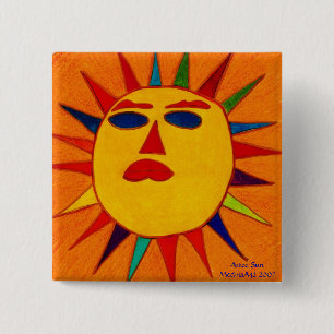 Aztec Sun 15 Cm Square Badge
