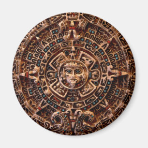 "AZTEC SUN CALENDAR" Art Magnets
