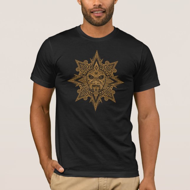 Aztec Sun Mask (yellow) T-Shirt (Front)