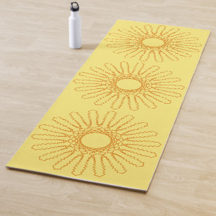 Aztec Sun Pattern Yoga Mat