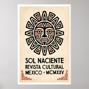 Aztec Sun Print - Geometric Rays, Bold Contrast