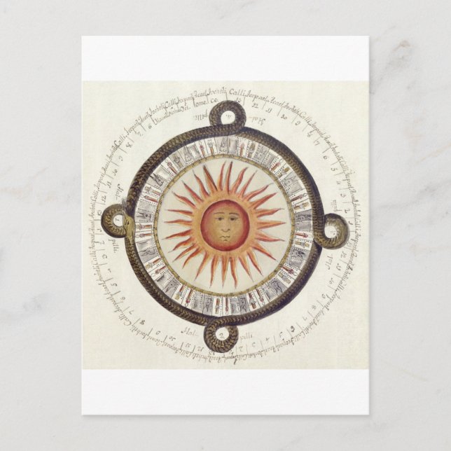 Aztec Sun Stone Calendar Postcard (Front)