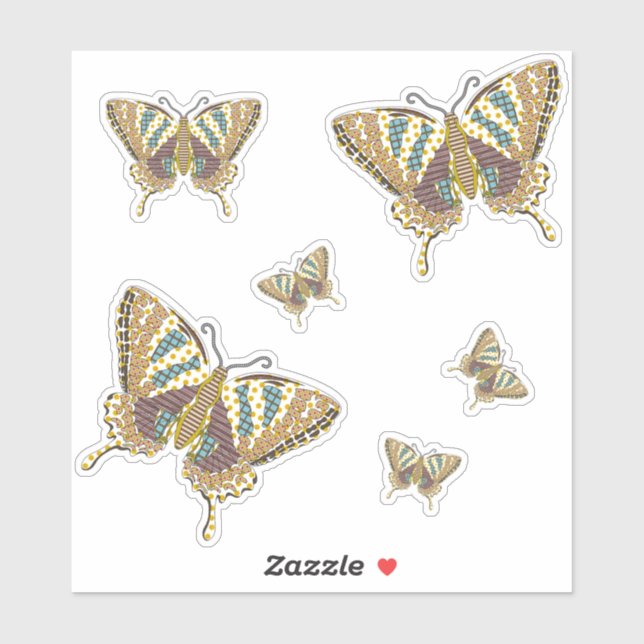 Aztec Swallowtail Contour Sticker (Sheet)