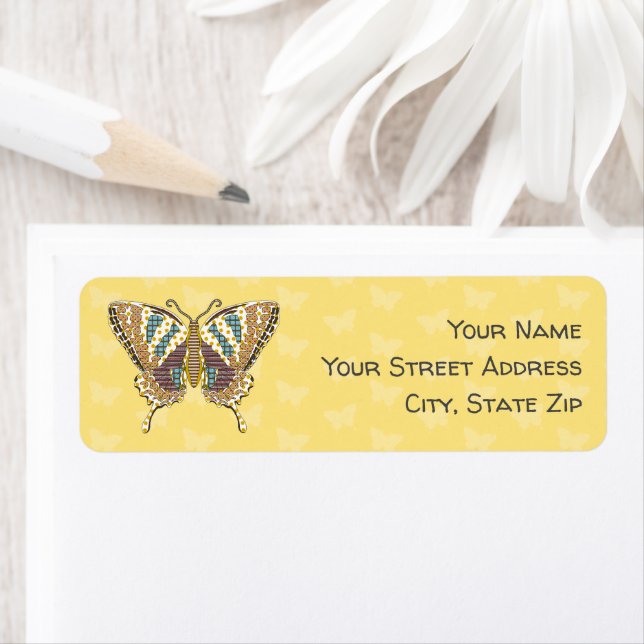 Aztec Swallowtail Return Address Label (Insitu)