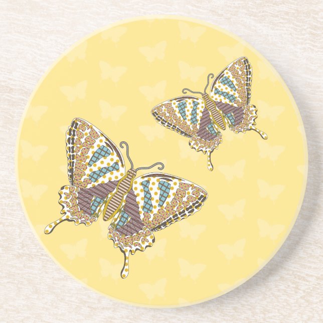 Aztec Swallowtail Sandstone Coaster (Front)