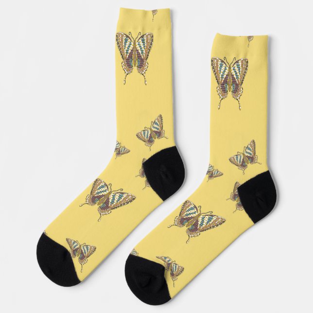 Aztec Swallowtail Socks (Left)