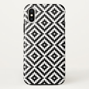Aztec Symbol Block Ptn Black & White I iPhone X Case