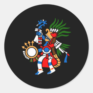 Aztec Symbol God Of War And Sun Huitzilopochtli Az Classic Round Sticker