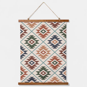 Aztec Symbol Stylised Pattern Colour Mix Hanging Tapestry
