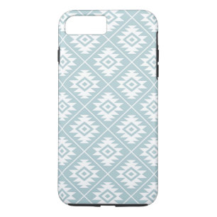 Aztec Symbol Stylised Pattern White on Lt Blue iPhone 8 Plus/7 Plus Case