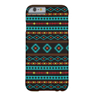 Aztec Teal Reds Yellow Black Mixed Motifs Pattern Barely There iPhone 6 Case