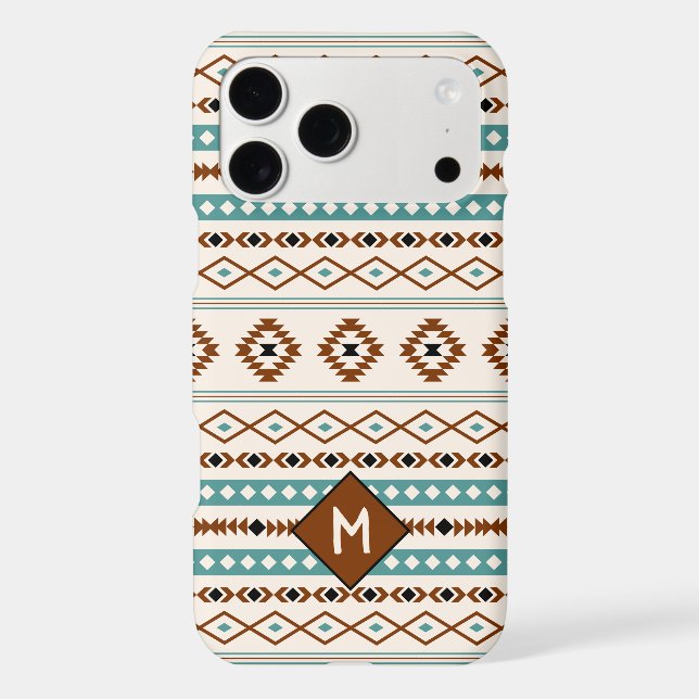 Aztec Teal Ter Blk Cr Mixed Pattern (Personalised) (Back)